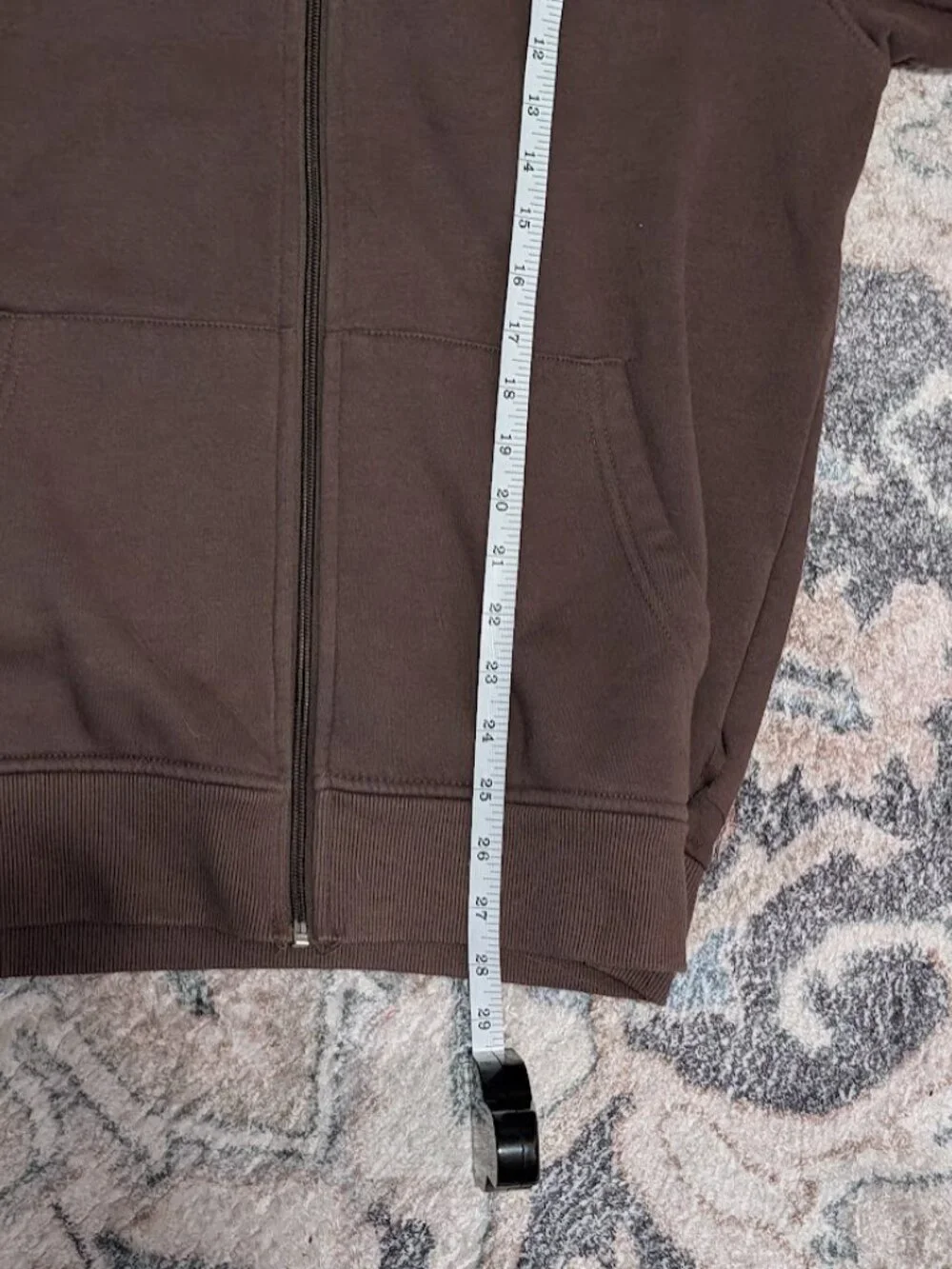 True Religion Men Brown Full Zip Hoodie Graphic Buddha Guitar Size M Oversize